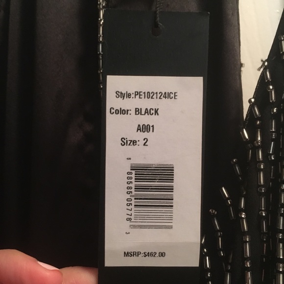NWT Parker black silver beaded cocktail dress - Picture 6 of 6